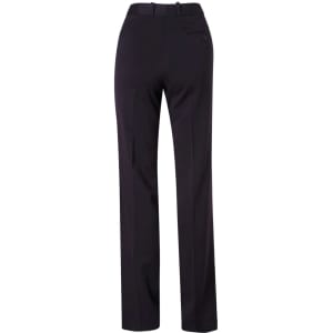 Women's utility pants in black, featuring a flexi waist and straight leg design. Includes a back pocket and logo.