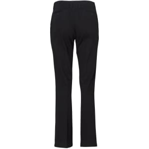 Black women's chino pants featuring a fitted design and two back pockets. The pants have a sleek, tailored look.