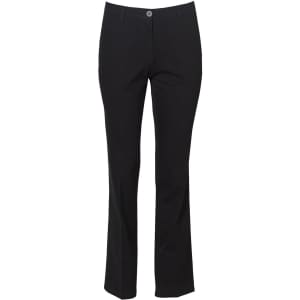 Women's chino pants in black, featuring a fitted design and a button closure. The product has a logo.