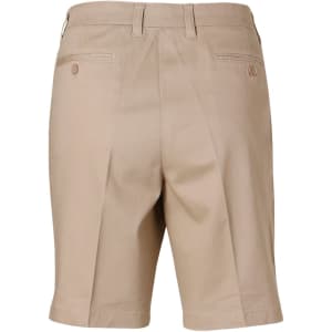 A pair of women's chino shorts in a light beige colour, featuring back pockets and a clean finish.