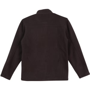 A black polar fleece jacket with a full zip and no visible logos or branding, displayed from the back.