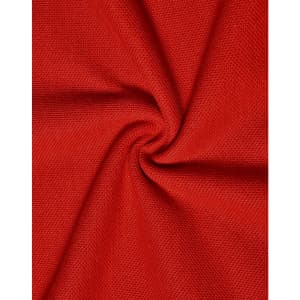 A close-up of red pique knit fabric, showcasing its texture and weave pattern. It features a smooth and breathable surface.