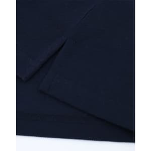 A navy blue cotton/poly pique polo with short sleeves and a subtle logo on the fabric.