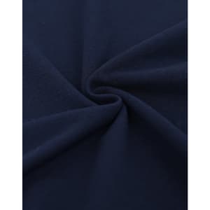 A fabric swatch in navy blue, showcasing a smooth, textured cotton/poly pique weave.