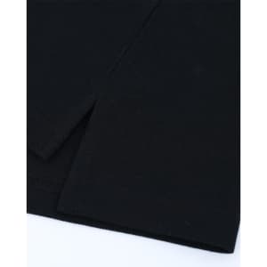 A black cotton/poly pique polo featuring a classic short-sleeve design and a subtle logo.