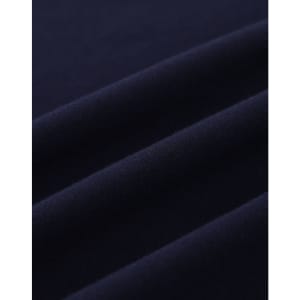 A close-up of navy cotton fabric with visible texture and stretch features, suitable for polo shirts.