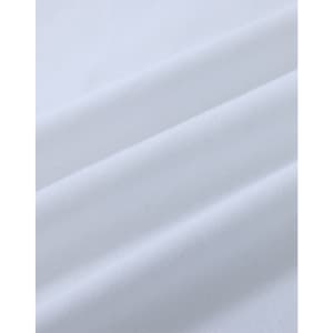A close-up of white cotton fabric with soft, smooth texture, featuring natural wrinkles and folds.