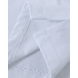 A white men's cotton stretch polo shirt featuring smooth seams and a soft texture. Includes a logo.