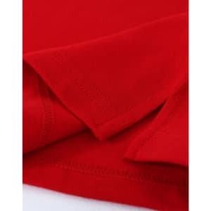 A red ladies cotton stretch polo shirt, featuring smooth fabric and neatly finished sleeves.