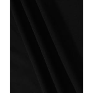 A close-up of black fabric, featuring smooth folds and a soft texture, ideal for a polo shirt.