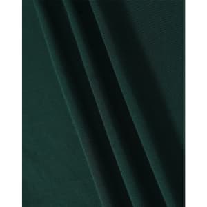 A close-up image of dark green fabric with soft texture, showcasing folds and draping.