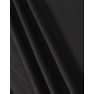 A close-up of black fabric showcasing texture and drape, featuring a subtle weave pattern.
