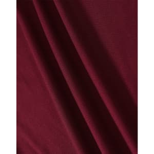 A close-up of a textured fabric in a rich burgundy colour, showcasing its drape and weave.