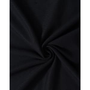 A close-up of black fabric in a swirling pattern, showcasing the texture and weave of the material.