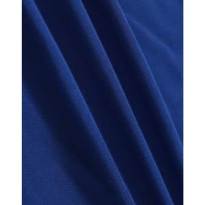 A close-up of deep blue fabric, showcasing a smooth texture with subtle woven patterns.