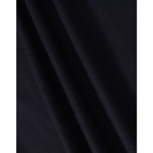 A close-up view of dark navy fabric showcasing its texture and drape. The material appears smooth and woven.