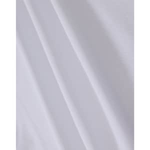 A close-up of white fabric showcasing a smooth texture, suitable for a polo shirt. It has a logo detail.
