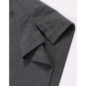 A dark grey ultrafine cotton pique polo featuring a folded sleeve detail and brand logo.