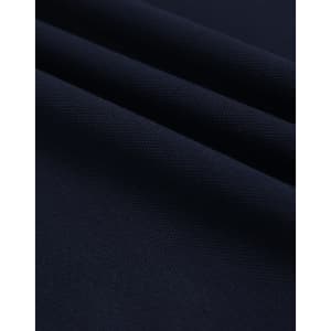 A close-up of navy ultrafine cotton pique fabric, showcasing its texture and weave.