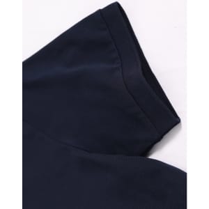 A navy blue men's ultrafine cotton pique polo, featuring a collar and sleeve detail. The product includes branding.