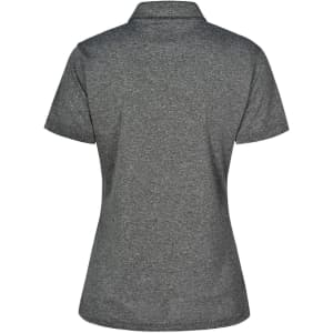 A grey short sleeve polo shirt with a fitted design, featuring a collar and no visible branding on the back.