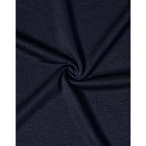 Navy blue fabric with a textured pattern, featuring a subtle sheen and a swirl design.