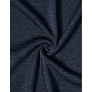A textured fabric in a deep navy blue shade, showcasing a subtle pattern and soft, breathable quality.