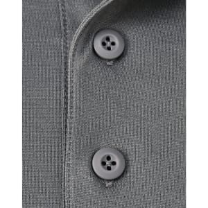 A grey polo shirt featuring two buttons and a collar, designed for a corporate setting.