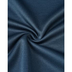 A dark teal fabric swatch, showcasing a soft, sustainable poly/cotton blend with a smooth texture.