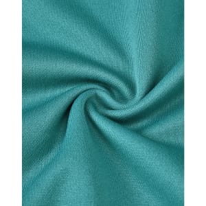 A textured fabric swirl in a vibrant teal colour, showcasing the material of a sustainable poly/cotton polo shirt.