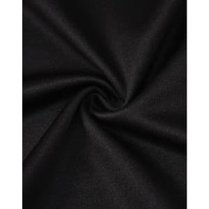 A close-up of black fabric showing a smooth texture, ideal for a polo shirt. The fabric has a slight sheen and flexibility.