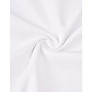 A close-up of white fabric showcasing the texture of a sustainable poly/cotton blend polo shirt.