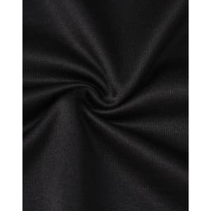 A close-up of black fabric, featuring a smooth texture with a slight stretch, suitable for polo shirts.