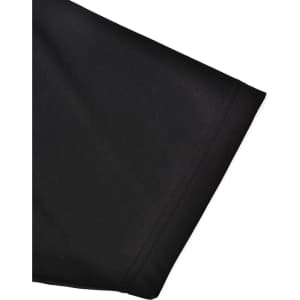 A black short-sleeve polo shirt featuring a sustainable poly/cotton blend and a contrasting detail.