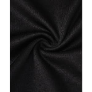 A close-up of black fabric, featuring a smooth texture with a slight stretch, typical of a polo shirt.