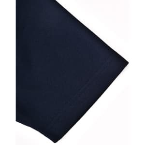 A dark navy blue polo shirt with a short sleeve, featuring a contrasting design and a logo.