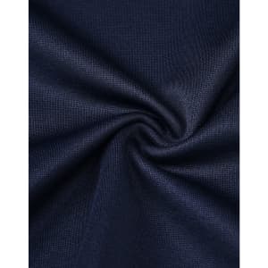 A close-up view of dark navy fabric with a smooth texture, featuring a twist. The material appears soft and breathable.