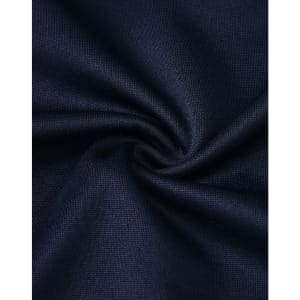 A close-up of navy blue fabric with a smooth texture, highlighting its softness and durability.