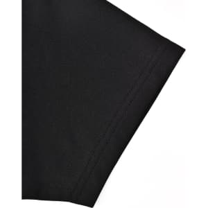 A black polo shirt featuring short sleeves and a contrast detail. The fabric has a smooth texture.