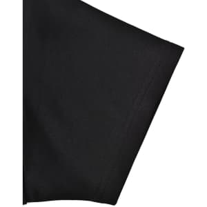 A black short-sleeved polo shirt featuring a contrast detail and a logo on the collar.