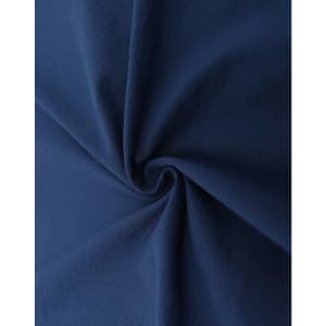 A close-up of navy blue fabric, showcasing its smooth texture and durability. The fabric has a slight sheen.