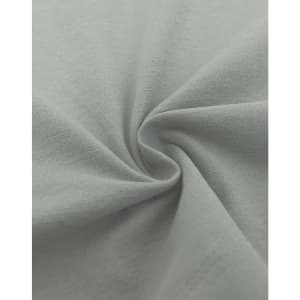 A close-up of light grey fabric showcasing a smooth, high-performance texture with a slight swirl pattern.