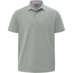 A light grey polo shirt made from high-performance graphene, featuring a classic design and a collar.