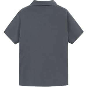 A grey ladies' high-performance polo shirt with a classic collar and short sleeves, featuring a branding logo.