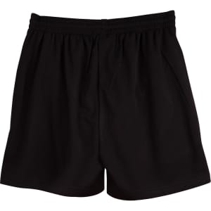 Black adult cooldry sports shorts with an elastic waistband, featuring a simple design and no visible branding.