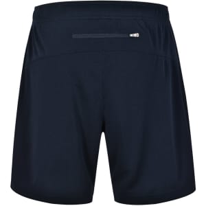 Adults' bamboo charcoal sports shorts in navy blue, featuring a back pocket and a logo on the waistband.