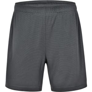 Adults' bamboo charcoal sports shorts in dark grey, featuring an elastic waistband and a logo.