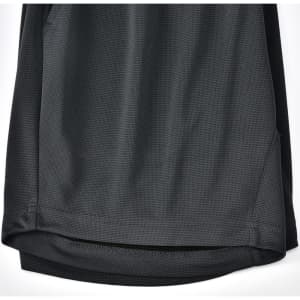 Bamboo charcoal sports shorts in dark grey with a textured finish, featuring a brand logo.