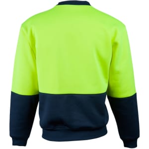 A two-tone safety windcheater in high visibility yellow and navy, featuring a branded logo.