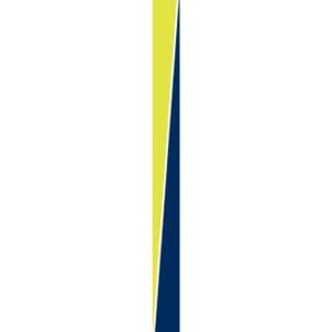 A high-visibility safety jacket in vibrant yellow and navy blue, featuring reflective 3M tape and a logo.